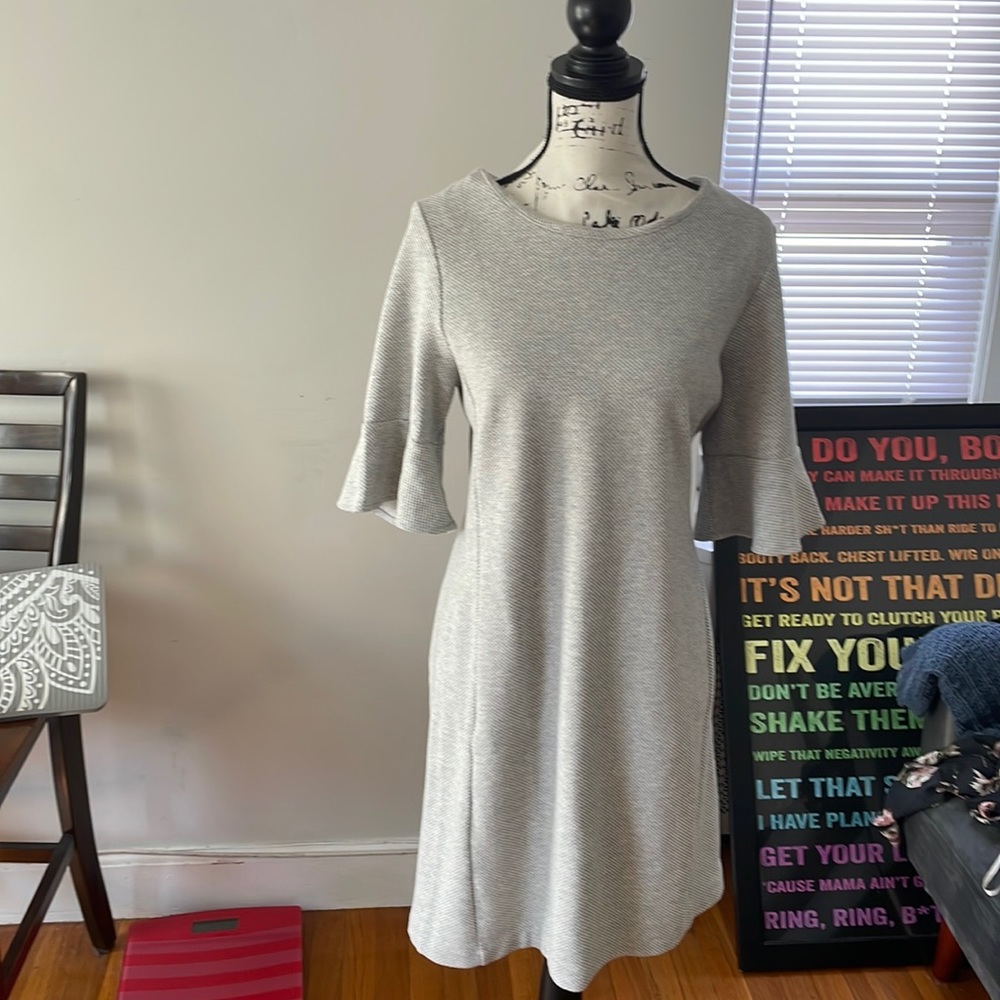 Grey Bell sleeve dress by Tahari size 12